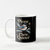Please Chew Quieter Funny Introvert Christmas Bird Koffiemok (Links)
