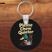 Please Chew Quieter Funny Introvert Funny Duck Lov Sleutelhanger (Voorkant)