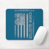 Please Chew Quieter Funny Introvert Usa Flag Vinta Muismat (Met muis)