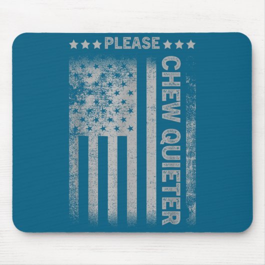 Please Chew Quieter Funny Introvert Usa Flag Vinta Muismat (Voorkant)