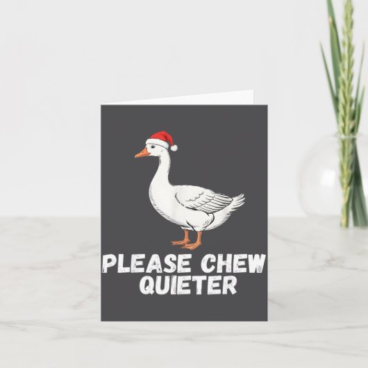 Please Chew Quieter Funny Vintage Christmas Goose  Kaart (Voorkant)