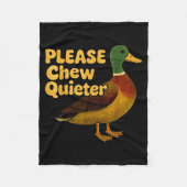 Please Chew Quieter Sarcastic Animal Quote Quirky Fleece Deken (Voorkant)