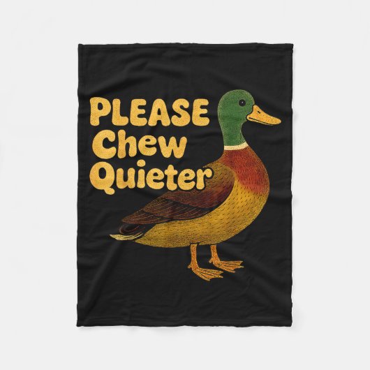 Please Chew Quieter Sarcastic Animal Quote Quirky Fleece Deken (Voorkant)
