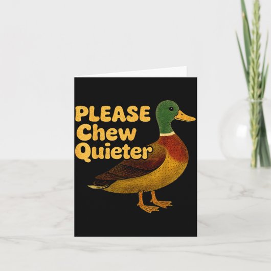 Please Chew Quieter Sarcastic Animal Quote Quirky  Kaart (Voorkant)