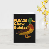 Please Chew Quieter Sarcastic Animal Quote Quirky  Kaart (Gele Bloem)