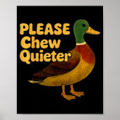 Please Chew Quieter Sarcastic Animal Quote Quirky Poster (Voorkant)