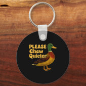 Please Chew Quieter Sarcastic Animal Quote Quirky  Sleutelhanger (Voorkant)