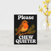 Please Chew Quieter Vintage Bird Groovy Design  Kaart (Gele Bloem)