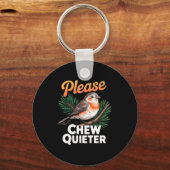 Please Chew Quieter Vintage Bird Groovy Design  Sleutelhanger (Voorkant)
