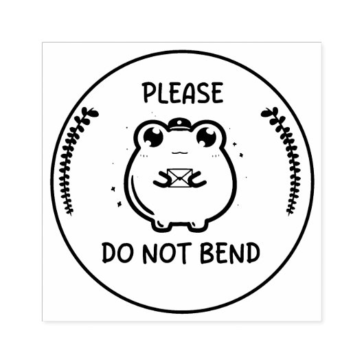 Please do not bend stamp, frog stamp design, Mail Rubberstempel (Afrduk)