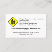 Please Do Not Park – Private Access Notice Visitekaartje (Achterkant)