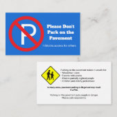 Please Do Not Park – Private Access Notice Visitekaartje (Voorkant / Achterkant)