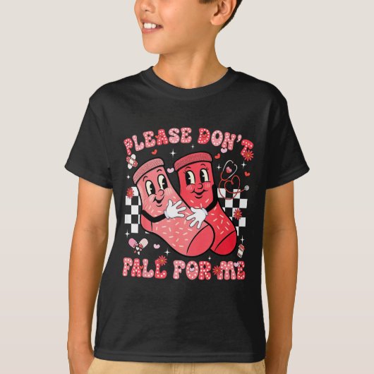 Please Don't Fall For Me Nurse Non Slip Socks Vale T-shirt (Voorkant)