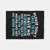 Please Don't Talk To Me I Have No Self Control - F Fleece Deken (Voorkant (Horizontaal))