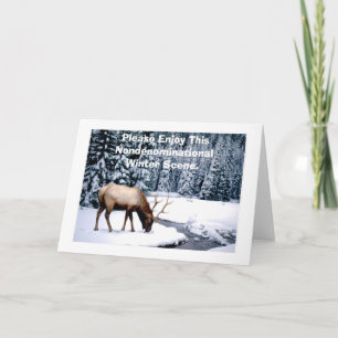 Please Enjoy This Nondenominational Winter Scene. Feestdagen Kaart