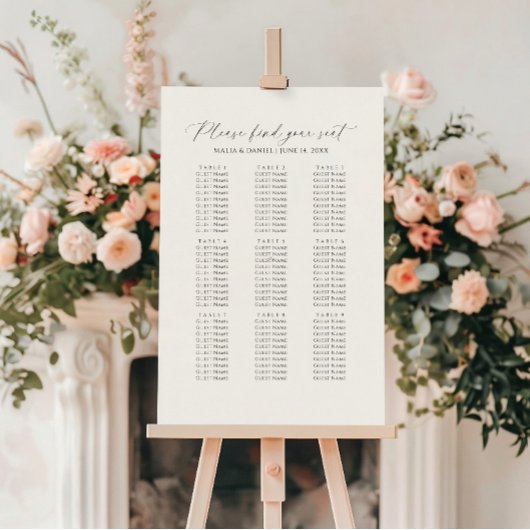 Please Find Your Seat Wedding Seating Chart Poster