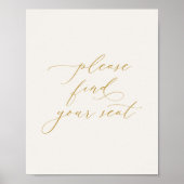 Please Find Your Seat Wedding Sign Poster (Voorkant)