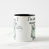 Please Forgive Me – Sad Cute Monster Apology Gift  Tweekleurige Koffiemok (Center)