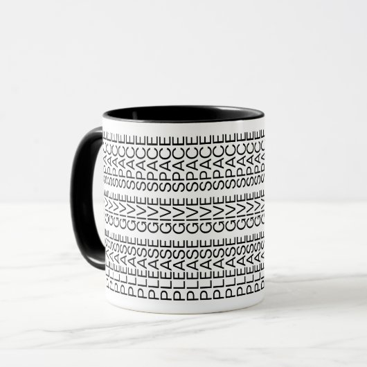 Please Give Space Hidden Message Introvert Mug Mok (Voorkant links)