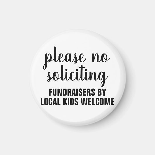 please no soliciting fundraisers by local kids magneet (Voorkant)