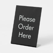 Please Order Here Black Reclamebord Met Voetstuk (Voorkant)