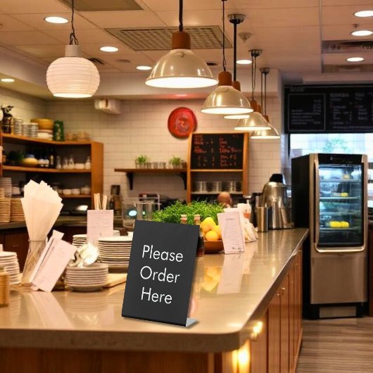 Please Order Here Black Reclamebord Met Voetstuk