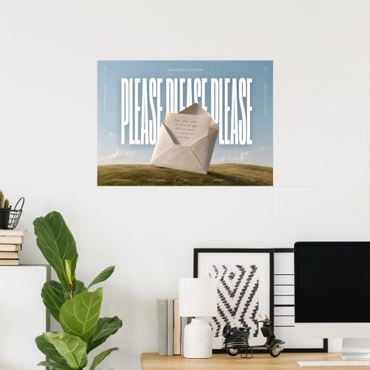 PLEASE PLEASE PLEASE - SC Quote Muur Kunst Poster (Thuiskantoor)