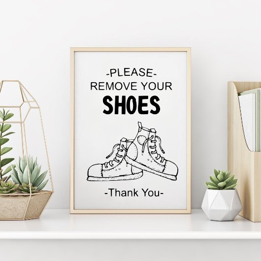 Please Remove Your Shoes Graphic Illustrated Poster