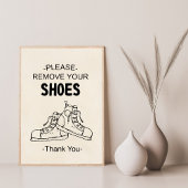 Please Remove Your Shoes Graphic Illustrated Poster