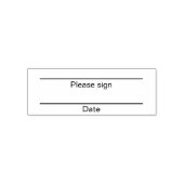 Please Sign and Date Horizontal Lines Zelfinktende Stempel (Design)