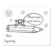 "Please sign & return" leraar rubberen stempel (Afrduk)