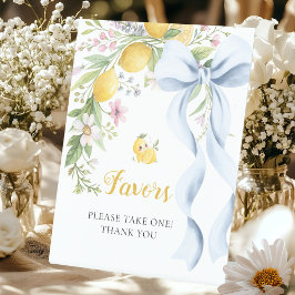 Please Take a Favor Lemon Squeeze Bridal Shower Reclamebord Met Voetstuk
