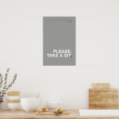 PLEASE, TAKE A SIT – Funny Bathroom Poster (Keuken)