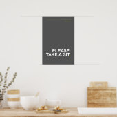 PLEASE, TAKE A SIT – Funny Bathroom Poster (Keuken)