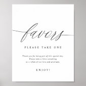 Please Take One Elegant Modern Wedding Sign Poster (Voorkant)