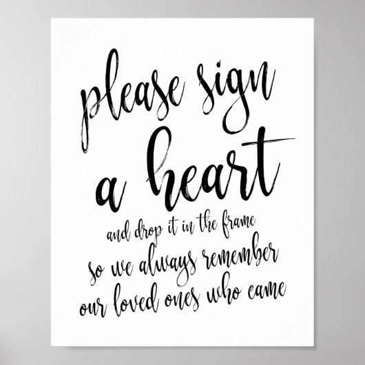 Please Teken een Hart Rustieke Trouw 8x10 Bord Poster (Voorkant)