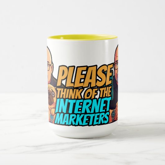 Please Think of the Internet Marketers Mug Mok (Midden)