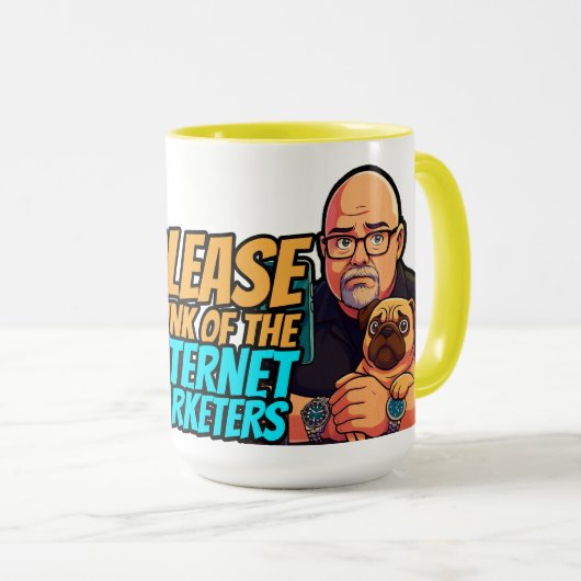 Please Think of the Internet Marketers Mug Mok (Voorkant rechts)