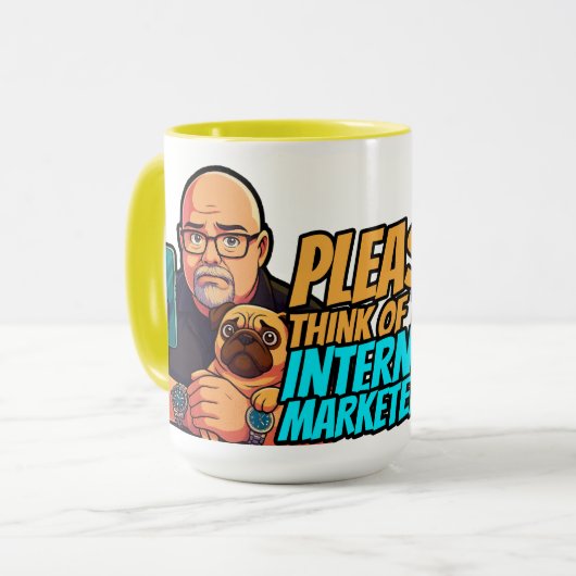 Please Think of the Internet Marketers Mug Mok (Voorkant links)