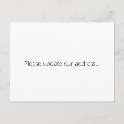 Please Update Our Address Front Door Briefkaart (Voorkant)