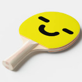 Pleased Smiley Face Yellow Ping Pong Paddle Tafeltennisbatje (Voorkant Gekanteld)