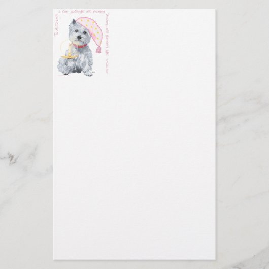 Pleasing Dreams Westie - in Roze Briefpapier (Voorkant)