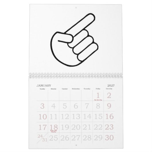 PLEASURE CHART CALENDER KALENDER (Jan 2027)