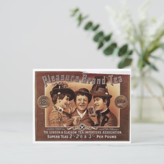 Pleasure merk Tea  kunst Briefkaart (Staand voorkant)
