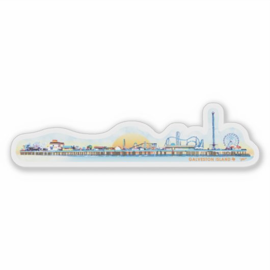 Pleasure Pier Galveston Texas Sticker (Voorkant)