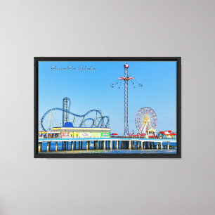 Pleasure Pier in Galveston, Texas Canvas Afdruk