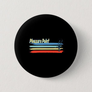 Pleasure Point Surf Beach, Surfende man voor manne Ronde Button 5,7 Cm