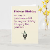 Plebeian Birthday, een grappig gedicht over een ge Kaart (Gele Bloem)