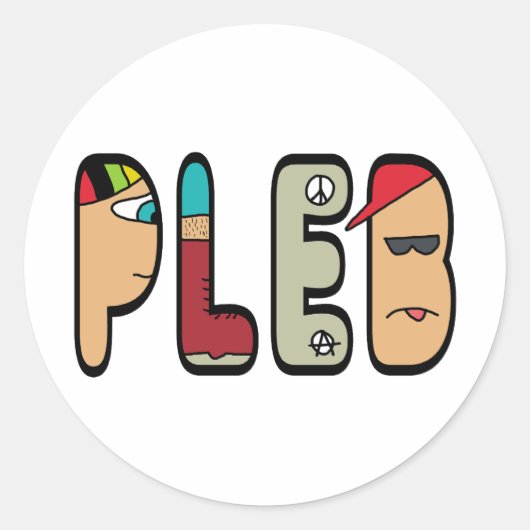 Plebejer Ronde Sticker (Voorkant)
