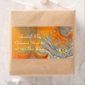 Plechtige adelaar opmars naar stijgende zonnelabel etiket (Insitu)